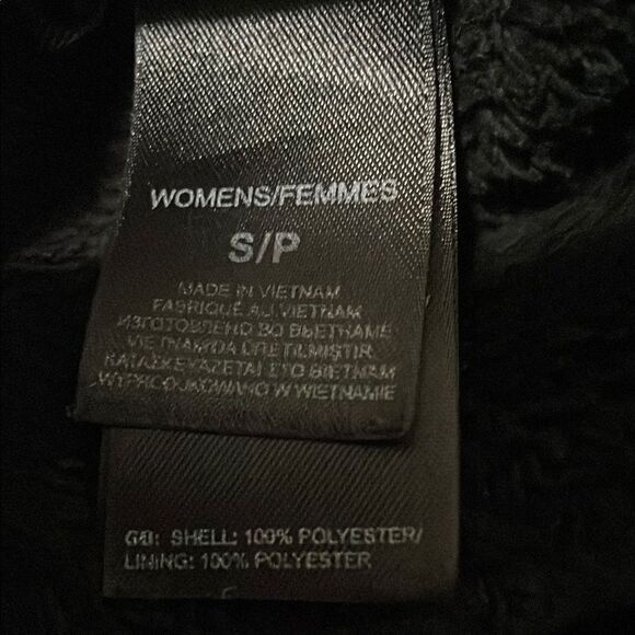 The North Face Women's Black plush fuzzy full zip collar sweater Jacket size S - Picture 7 of 9